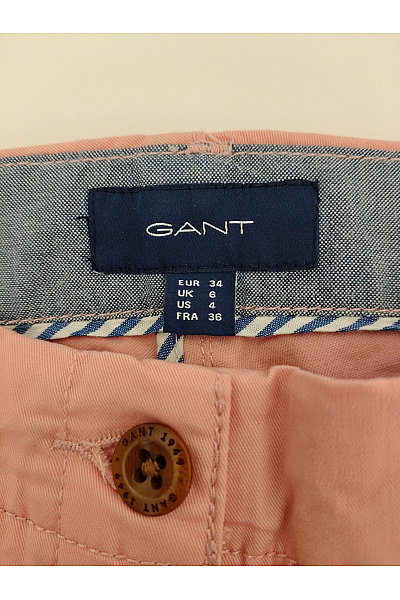 GANT Bavlněné růžové široké kalhoty s vysokým pasem Velikost 34 | GANT | obrázek 5