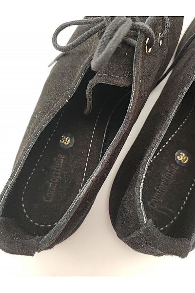 Comfortfusse Černé semišové šněrovací polobotky bez podpatku Vel. EU 39 | Comfortfusse | obrázek 6