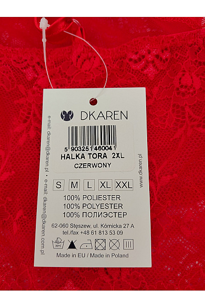 DKAREN Červená dámská noční košilka s krajkou Vel. EU 2XL | DKAREN | obrázek 8