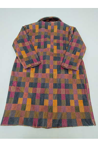 Barevný vlněný kostkovaný dvouřadý kabát vintage | Unimoda | obrázek 9