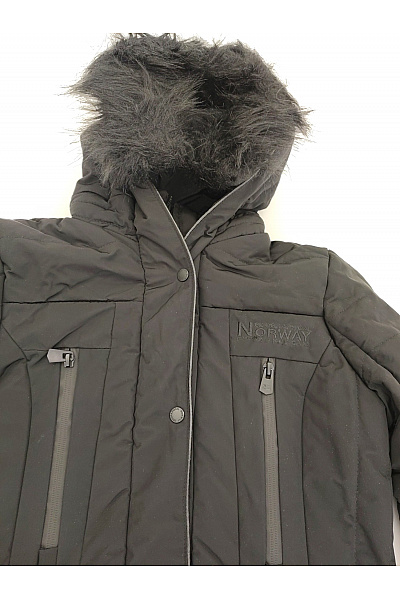 Geographical Norway Dívčí černá zimní bunda s kapucí outdoor Velikost EU 14Y | Geographical Norway | obrázek 3