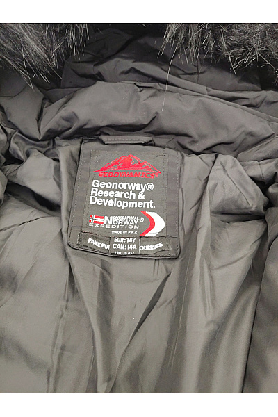 Geographical Norway Dívčí černá zimní bunda s kapucí outdoor Velikost EU 14Y | Geographical Norway | obrázek 9