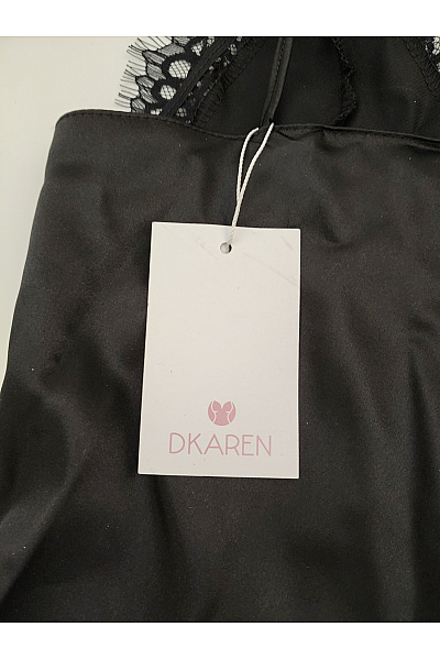 DKAREN Černá dámská noční košilka s krajkou Vel. EU XS | DKAREN | obrázek 7