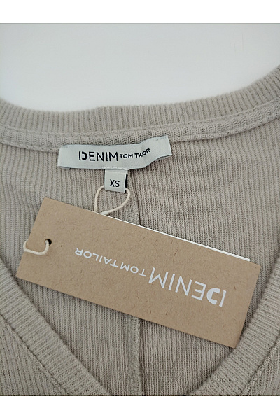 TOM TAILOR Dámské khaki tričko s výstřihem do V a tříčtvrtečním rukávem Vel. XS | TOM TAILOR | obrázek 5