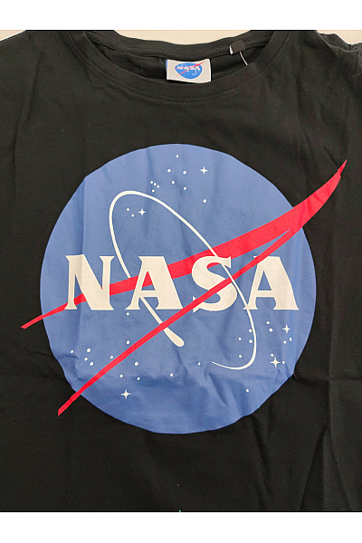 NASA Černé bavlněné dámské tričko s krátkým rukávem a potiskem Vel. UK 8/S | NASA | obrázek 3