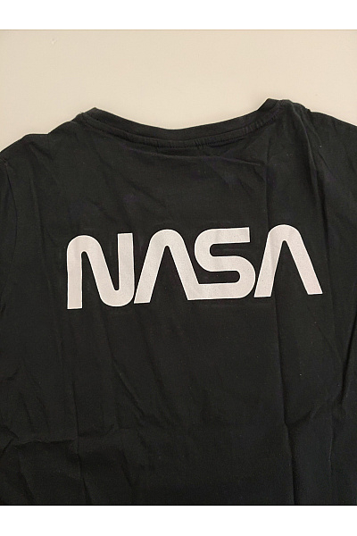 NASA Černé bavlněné dámské tričko s krátkým rukávem a potiskem Vel. UK 8/S | NASA | obrázek 9