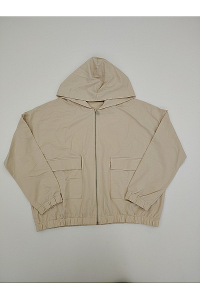 OPUS Béžová bavlněná mikina na zip s kapucí oversized Velikost EU 40 | OPUS | obrázek 2