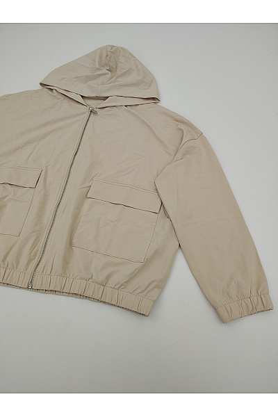 OPUS Béžová bavlněná mikina na zip s kapucí oversized Velikost EU 40 | OPUS | obrázek 3