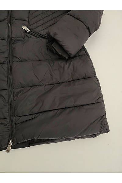 Geographical Norway Dámská černá prošívaná zimní bunda s kapucí a kožíškem Vel. EU 2/M | Geographical Norway | obrázek 3