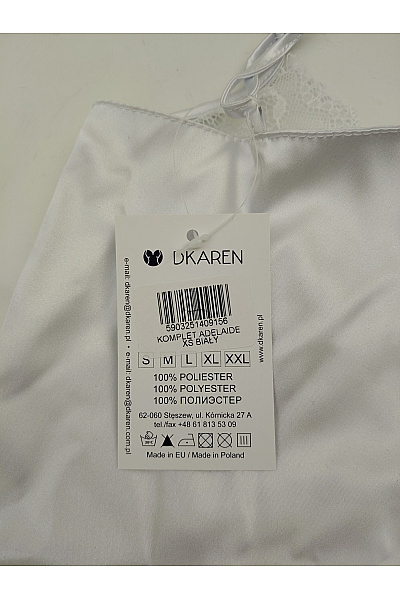 DKAREN Bílá krajková noční košilka s kraťasy Vel. EU XS | DKAREN | obrázek 9