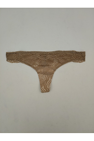 HANRO Béžové Krajkové Tanga Luxusní