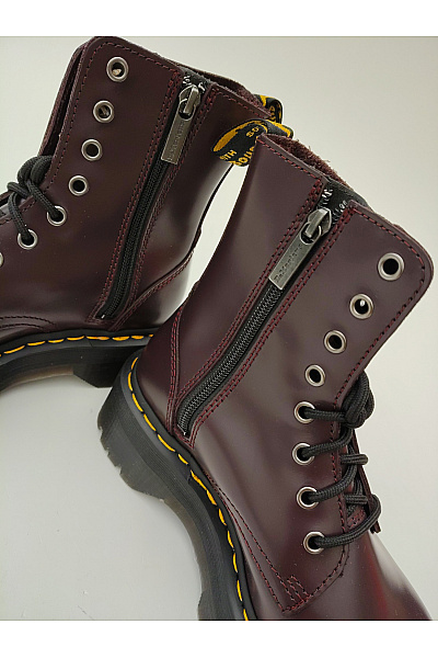Dr.Martens Vínové kožené kotníkové boty na platformě se šněrováním a zipem Velikost EU 37 | Dr.Martens | obrázek 6
