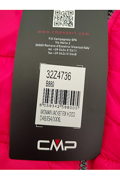 CMP Dámská červená prošívaná bunda s kapucí Velikost IT XXXL | CMP | obrázek 5