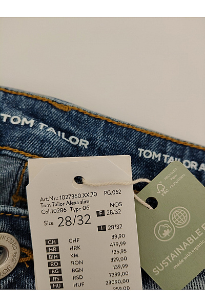 TOM TAILOR Dámské modré bavlněné džíny s vysokým pasem Vel. 28/32 | TOM TAILOR | obrázek 6