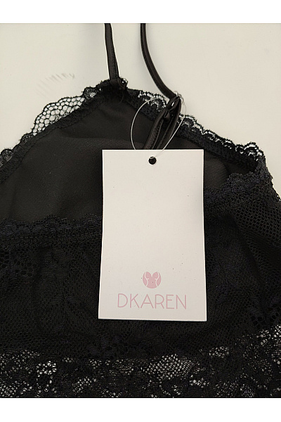 DKAREN Černá dámská noční košilka s krajkou Vel. EU M | DKAREN | obrázek 7