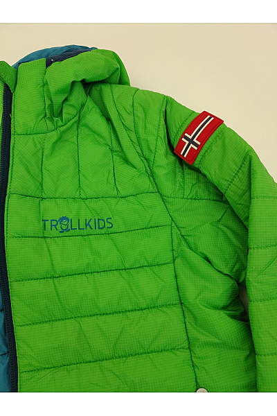 TROLLKIDS Zelená dětská prošívaná outdoorová bunda Velikost EU 128 | TROLLKIDS | obrázek 3