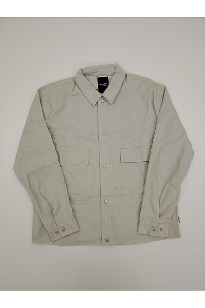 ONLY & SONS Béžová lněná košilová bunda jarní Velikost XL | ONLY & SONS | obrázek 2
