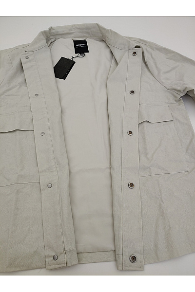 ONLY & SONS Béžová lněná košilová bunda jarní Velikost XL | ONLY & SONS | obrázek 7