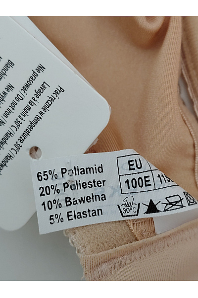 GORTEKS Béžová krajková kosticová podprsenka s ozdobnými ramínky Velikost EU 100E | GORTEKS | obrázek 7