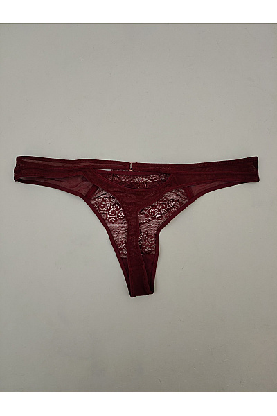 Lasca Luxusní krajková tanga vínová Vel. EU 36/38 | Lasca | obrázek 4