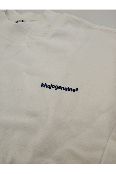 Khujo Bílá bavlněná mikina crewneck s výšivkou Vel. M | Khujo | obrázek 3