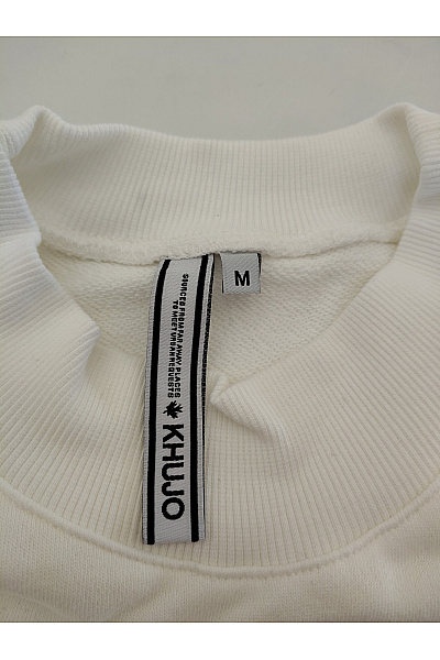 Khujo Bílá bavlněná mikina crewneck s výšivkou Vel. M | Khujo | obrázek 6