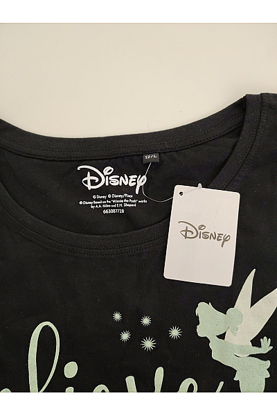 DISNEY Černé bavlněné tričko s krátkým rukávem a nápisem Velikost 12/L | DISNEY | obrázek 4
