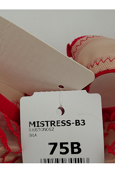 GORTEKS Červená krajková kosticová podprsenka s výztuží Velikost EU 75B | GORTEKS | obrázek 6
