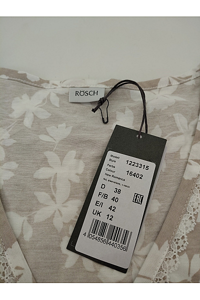 RÖSCH Béžová bavlněná noční košilka s květinovým vzorem | RÖSCH | obrázek 6