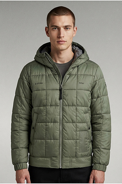 G-Star Pánská Khaki Prošívaná Bomber Bunda S Kapucí Vel. S