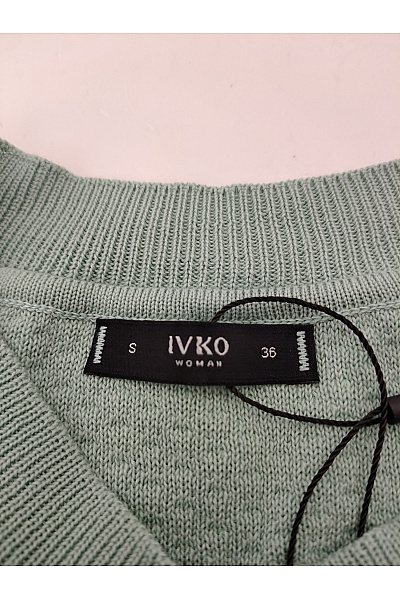 IVKO Dámský bavlněný pulovr khaki s balonovými rukávy Vel. EU S | IVKO | obrázek 5