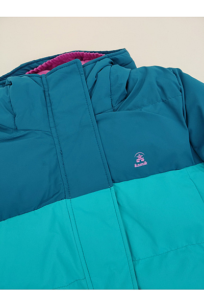 Kamik Dívčí modro-zelená outdoorová zimní bunda Velikost 140/10 | kamik | obrázek 3