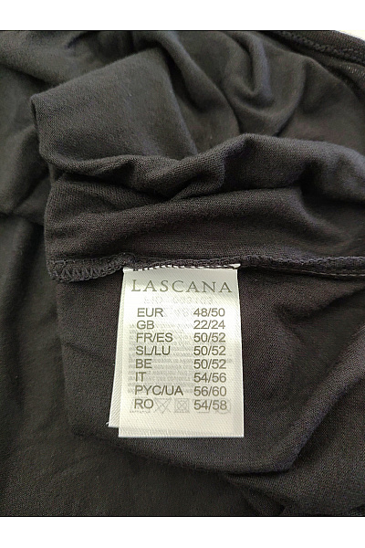 Lasca Černé dámské basic tričko s krátkým rukávem a výstřihem na zádech Velikost EU 48/50 | Lasca | obrázek 5
