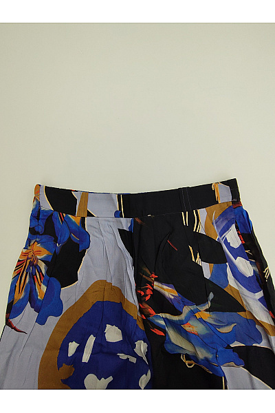 Barevné květované široké Palazzo kalhoty Vel. XL | Unimoda | obrázek 4