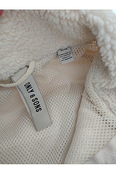 ONLY & SONS Béžová pánská fleecová bunda se zipem a kapsou Velikost XL/TG | ONLY & SONS | obrázek 6