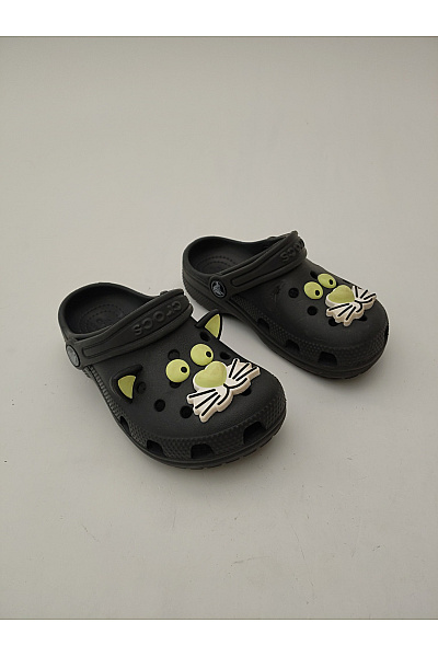 Crocs Dětské černé nazouváky s motivem kočky Velikost US 11 | crocs | obrázek 2