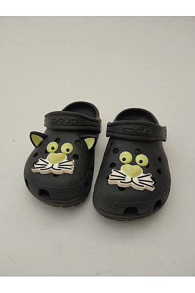 Crocs Dětské černé nazouváky s motivem kočky Velikost US 11 | crocs | obrázek 3