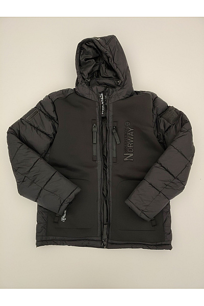 Geographical Norway Černá pánská zimní prošívaná bunda s kapucí se zipem Vel. XXL | Geographical Norway | obrázek 2