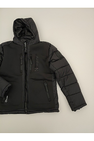 Geographical Norway Černá pánská zimní prošívaná bunda s kapucí se zipem Vel. XXL | Geographical Norway | obrázek 3