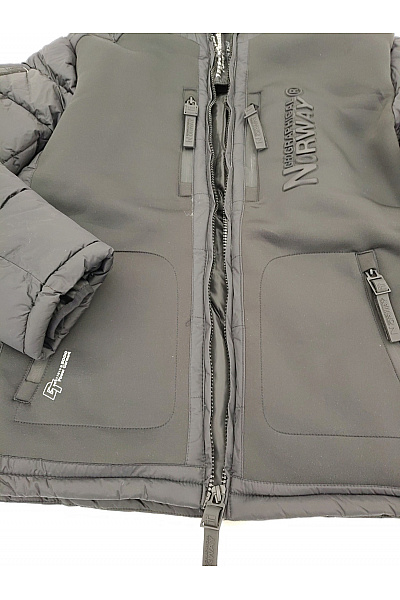 Geographical Norway Černá pánská zimní prošívaná bunda s kapucí se zipem Vel. XXL | Geographical Norway | obrázek 4