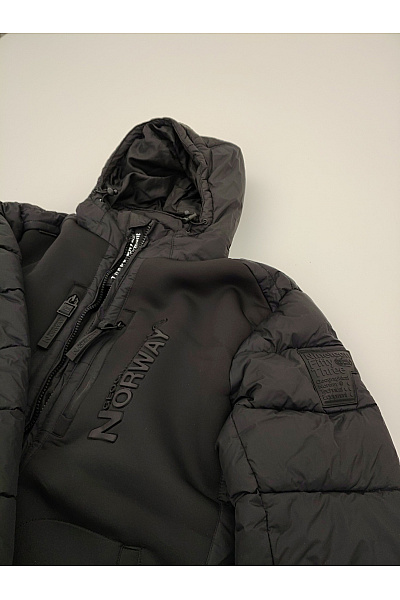 Geographical Norway Černá pánská zimní prošívaná bunda s kapucí se zipem Vel. XXL | Geographical Norway | obrázek 9