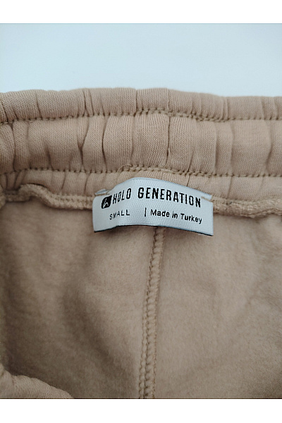 Holo generation Béžové bavlněné tepláky jogger s kapsami Vel. SMALL | holo generation  | obrázek 4