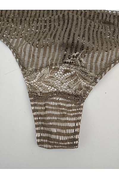 HANRO Dámská khaki tanga luxusní krajková | HANRO | obrázek 3