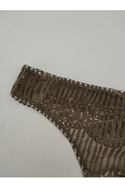 HANRO Dámská khaki tanga luxusní krajková | HANRO | obrázek 4