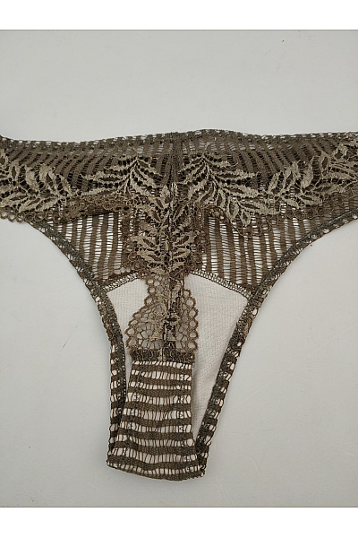 HANRO Dámská khaki tanga luxusní krajková | HANRO | obrázek 6