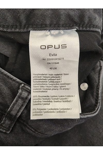 OPUS Dámské černé bavlněné džíny s kapsami Vel. EU 42 L30 | OPUS | obrázek 7