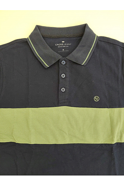 Cars Jeans Pánské bavlněné polo tričko s krátkým rukávem a khaki pruhem Vel. M | Cars Jeans | obrázek 3