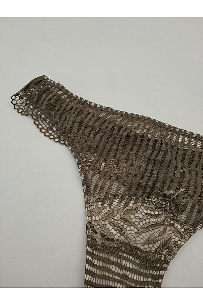 HANRO Dámská krajková tanga khaki luxusní Velikost XS | HANRO | obrázek 3
