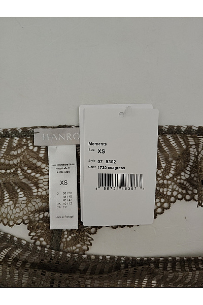 HANRO Dámská krajková tanga khaki luxusní Velikost XS | HANRO | obrázek 6