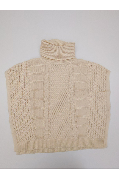 OPUS Béžová pletená oversize vesta s rolákem Vel. XXL | OPUS | obrázek 2